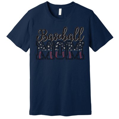 Baseball Mom Leopard Funny Softball Mom MotherS Day Premium T-Shirt