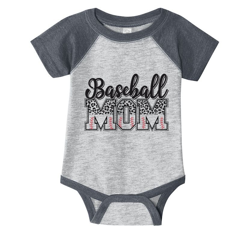 Baseball Mom Leopard Funny Softball Mom MotherS Day Infant Baby Jersey Bodysuit