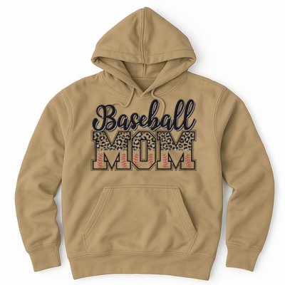 Baseball Mom Leopard Funny Softball Mom MotherS Day Hoodie