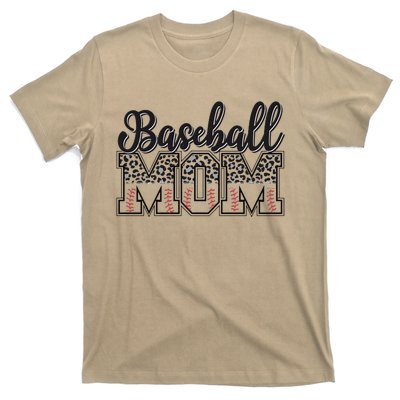 Baseball Mom Leopard Funny Softball Mom MotherS Day T-Shirt