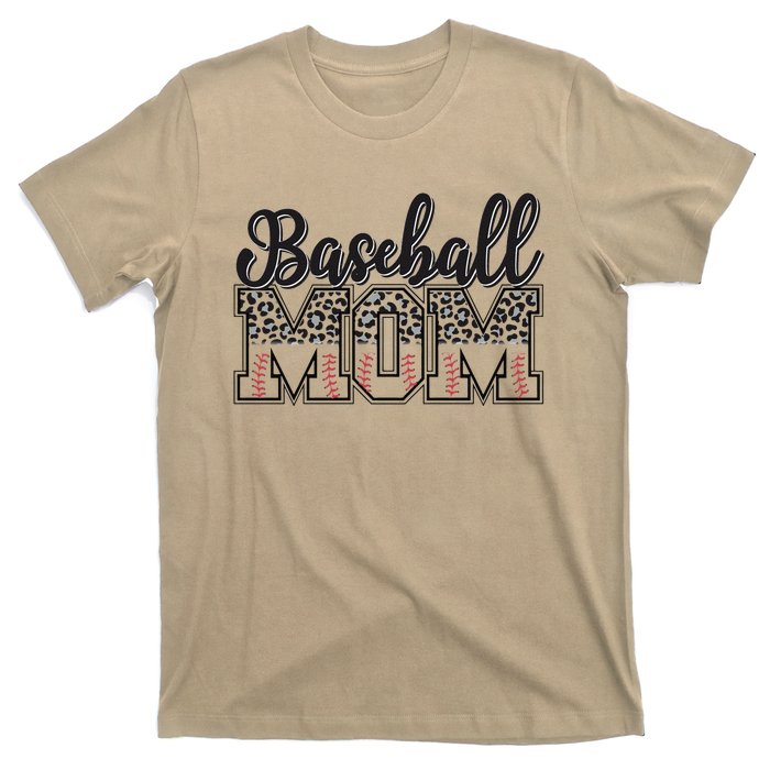 Baseball Mom Leopard Funny Softball Mom MotherS Day T-Shirt