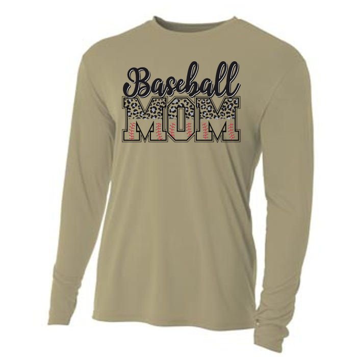 Baseball Mom Leopard Funny Softball Mom MotherS Day Cooling Performance Long Sleeve Crew