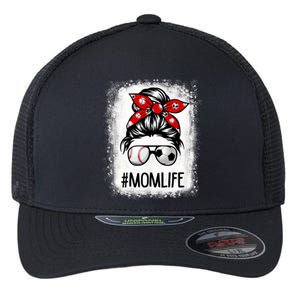 Bleached Mom Life Soccer Messy Bun Baseball Game Day Flexfit Unipanel Trucker Cap