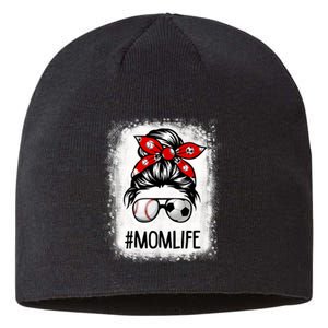 Bleached Mom Life Soccer Messy Bun Baseball Game Day Sustainable Beanie