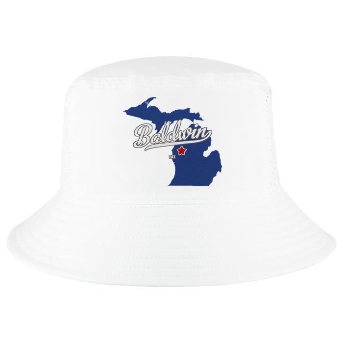 Baldwin Michigan Lake County Mi Map Cool Comfort Performance Bucket Hat