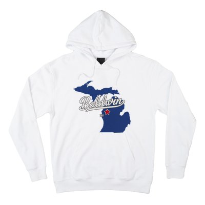 Baldwin Michigan Lake County Mi Map Hoodie