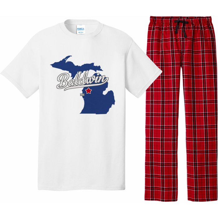 Baldwin Michigan Lake County Mi Map Pajama Set