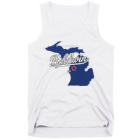 Baldwin Michigan Lake County Mi Map Tank Top