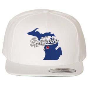 Baldwin Michigan Lake County Mi Map Wool Snapback Cap