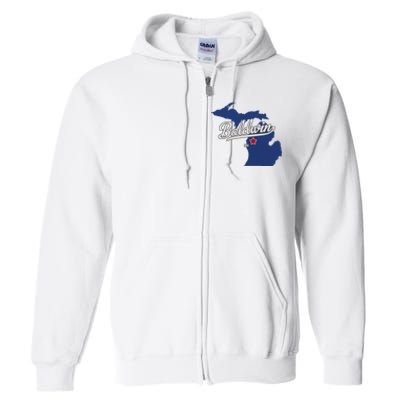 Baldwin Michigan Lake County Mi Map Full Zip Hoodie