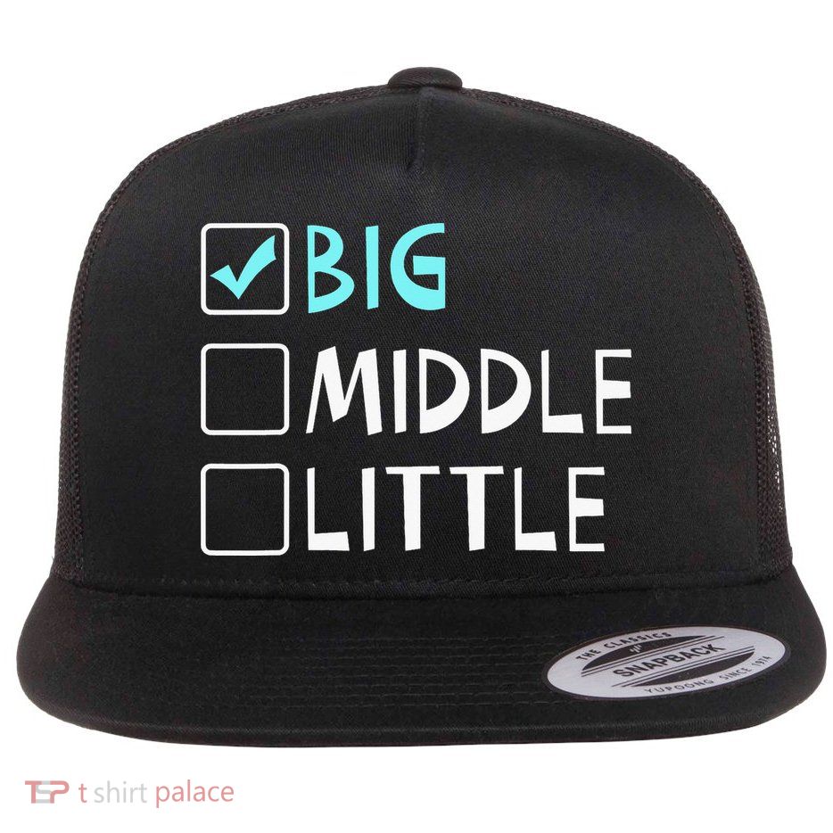 Big Middle Little Big Brother Flat Bill Trucker Hat