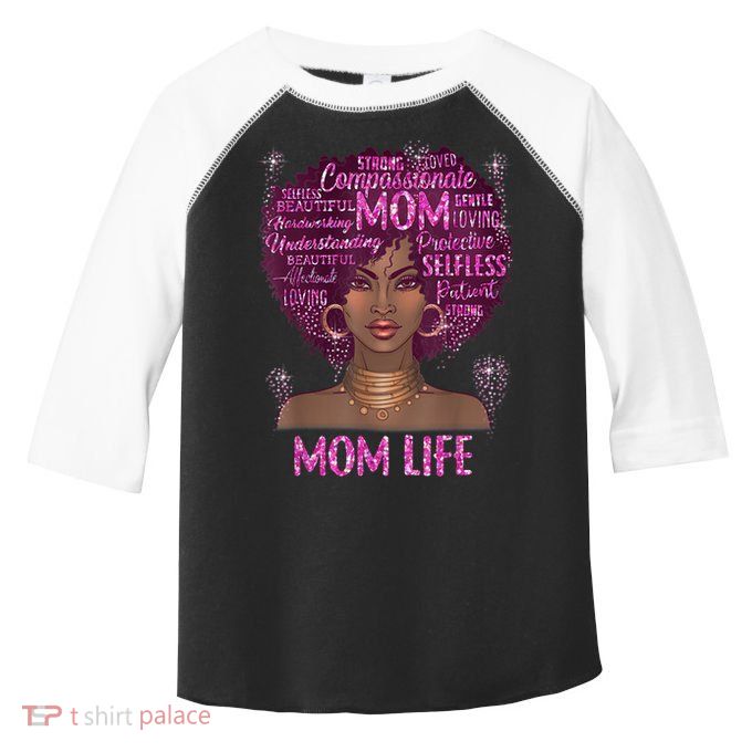 Black Mom Life Mom African American Happy Mothers Day Gift Toddler Fine Jersey T-Shirt