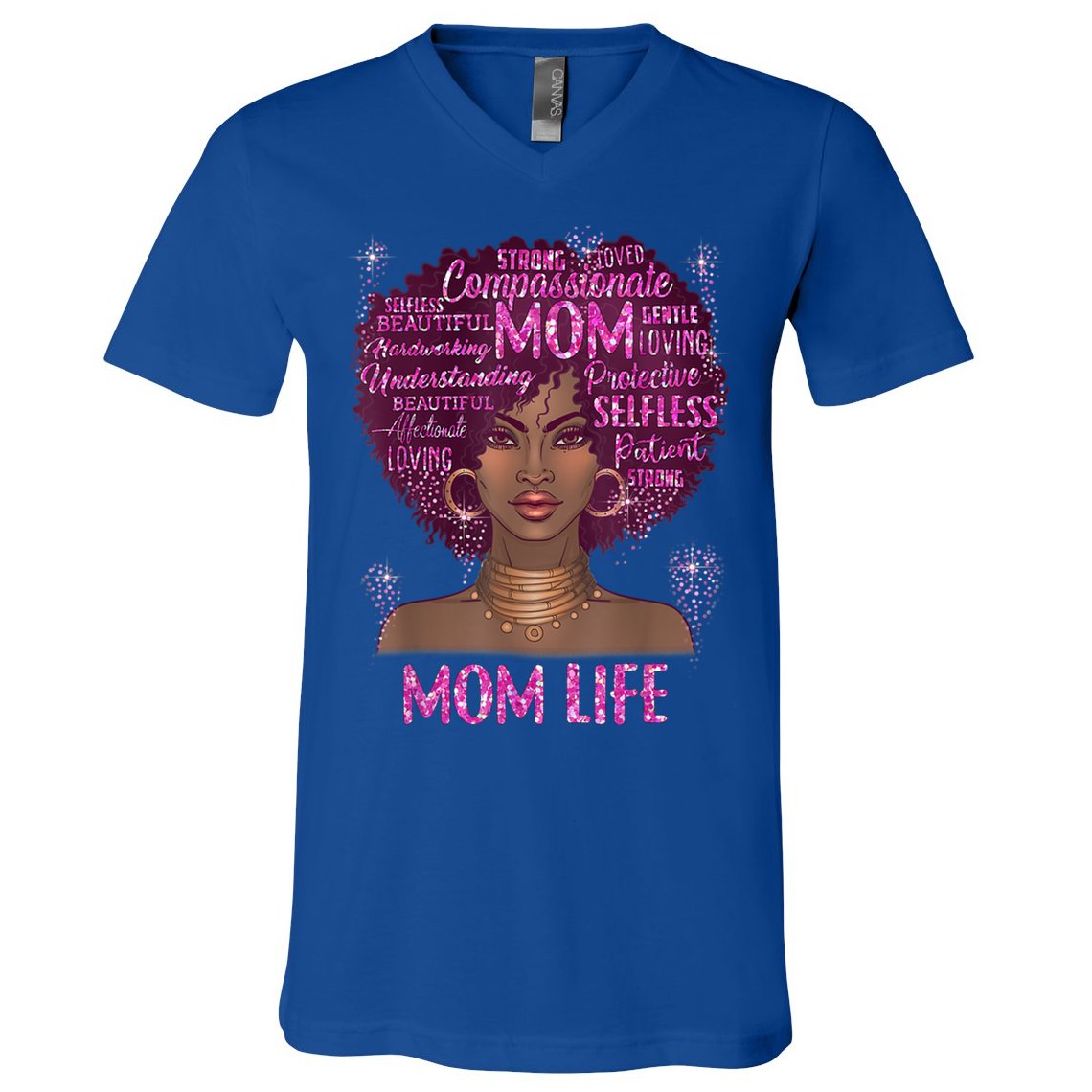 Black Mom Life Mom African American Happy Mothers Day Gift V-Neck T-Shirt