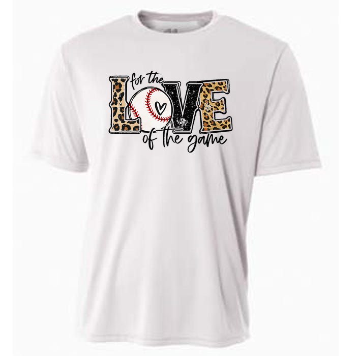 Baseball Mom Leopard For The Love of The Game Baseball Cooling Performance Crew T-Shirt