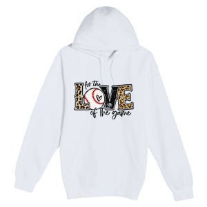 Baseball Mom Leopard For The Love of The Game Baseball Premium Pullover Hoodie