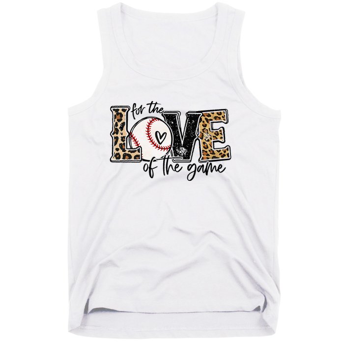 Baseball Mom Leopard For The Love of The Game Baseball Tank Top