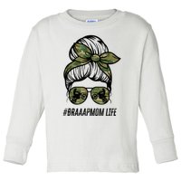 Braaap Mom Life Dirt Bike Gift For Motocross Messy Bun Dirt Bike Toddler Long Sleeve Shirt