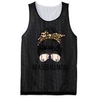 Baseball Mom Leopard Messy Bun Mother's Day Mesh Reversible Basketball Jersey Tank