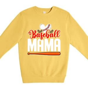 Baseball Mama Leopard Mothers Day Mommy Mom Mama Cool Gift Premium Crewneck Sweatshirt