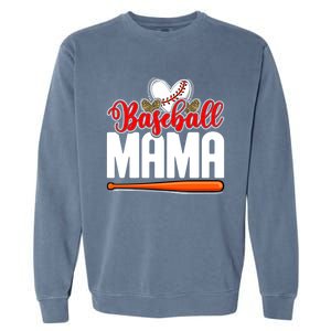 Baseball Mama Leopard Mothers Day Mommy Mom Mama Cool Gift Garment-Dyed Sweatshirt