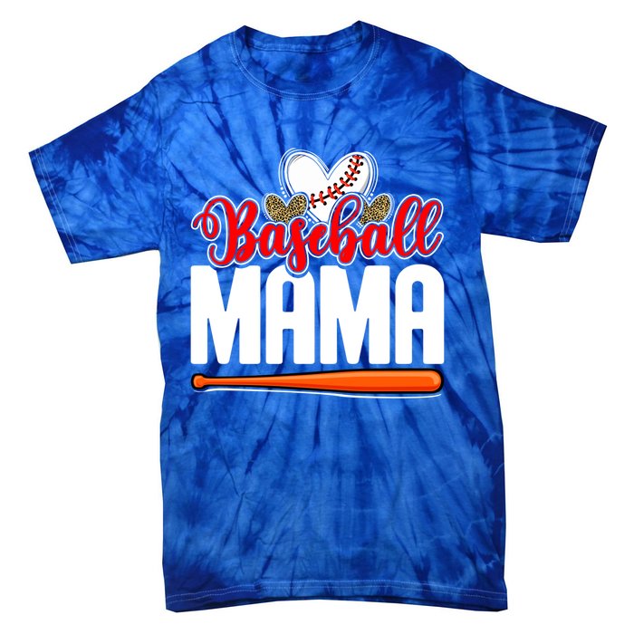 Baseball Mama Leopard Mothers Day Mommy Mom Mama Cool Gift Tie-Dye T-Shirt