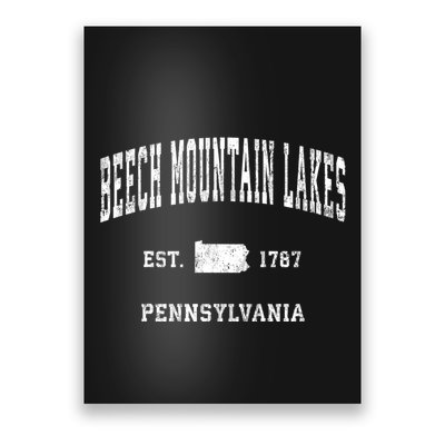 Beech Mountain Lakes Pennsylvania Pa Vintage Athletic Poster