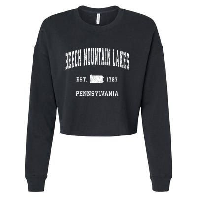 Beech Mountain Lakes Pennsylvania Pa Vintage Athletic Cropped Pullover Crew
