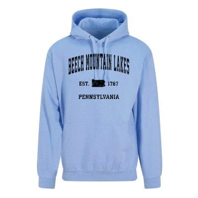 Beech Mountain Lakes Pennsylvania Pa Vintage Athletic Unisex Surf Hoodie