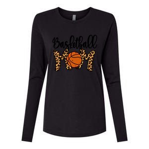 Basketball Mom Leopard Basketball Mama Mothers Day Mom Gift Womens Cotton Relaxed Long Sleeve T-Shirt