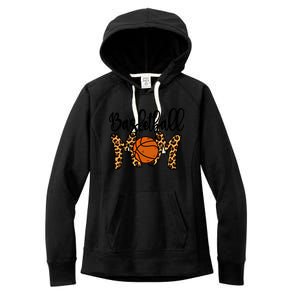 Basketball Mom Leopard Basketball Mama Mothers Day Mom Gift Women's Fleece Hoodie