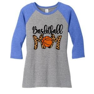 Basketball Mom Leopard Basketball Mama Mothers Day Mom Gift Women's Tri-Blend 3/4-Sleeve Raglan Shirt