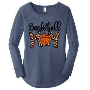 Basketball Mom Leopard Basketball Mama Mothers Day Mom Gift Women's Perfect Tri Tunic Long Sleeve Shirt