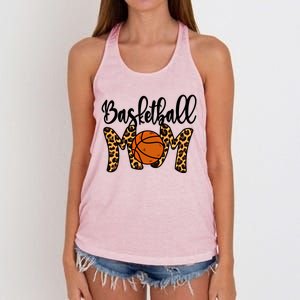 Basketball Mom Leopard Basketball Mama Mothers Day Mom Gift Women's Knotted Racerback Tank