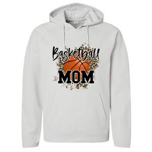 Basketball Mom Leopard Cheetah Basketball Sport Gift Performance Fleece Hoodie