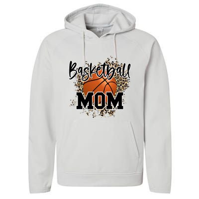 Basketball Mom Leopard Cheetah Basketball Sport Gift Performance Fleece Hoodie