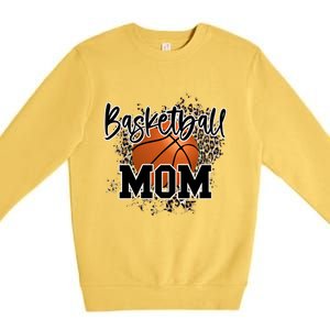 Basketball Mom Leopard Cheetah Basketball Sport Gift Premium Crewneck Sweatshirt