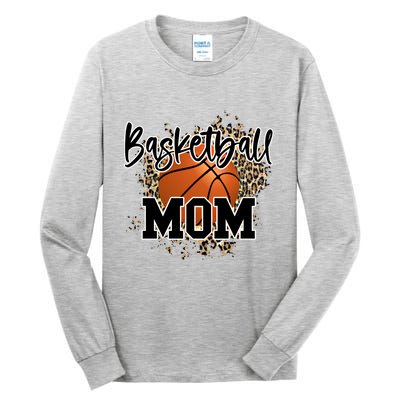 Basketball Mom Leopard Cheetah Basketball Sport Gift Tall Long Sleeve T-Shirt