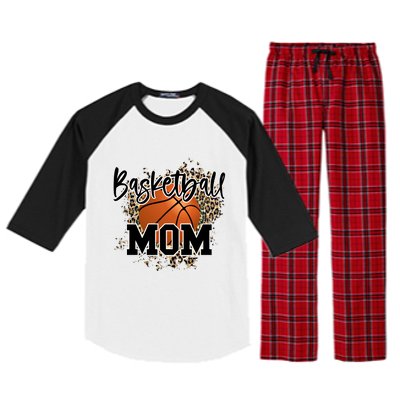 Basketball Mom Leopard Cheetah Basketball Sport Gift Raglan Sleeve Pajama Set