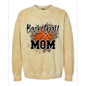 Basketball Mom Leopard Cheetah Basketball Sport Gift Colorblast Crewneck Sweatshirt