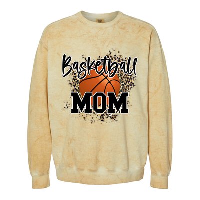 Basketball Mom Leopard Cheetah Basketball Sport Gift Colorblast Crewneck Sweatshirt