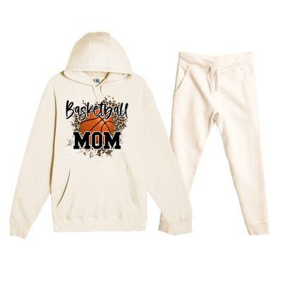 Basketball Mom Leopard Cheetah Basketball Sport Gift Premium Hooded Sweatsuit Set