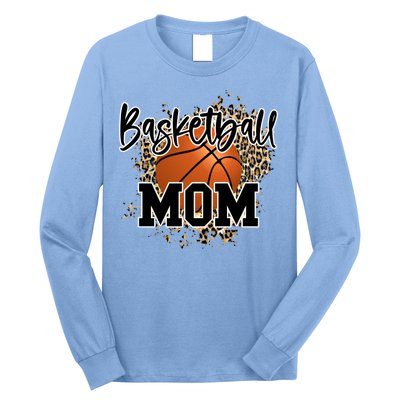 Basketball Mom Leopard Cheetah Basketball Sport Gift Long Sleeve Shirt