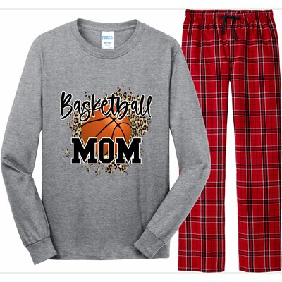 Basketball Mom Leopard Cheetah Basketball Sport Gift Long Sleeve Pajama Set