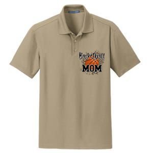 Basketball Mom Leopard Cheetah Basketball Sport Gift Dry Zone Grid Polo