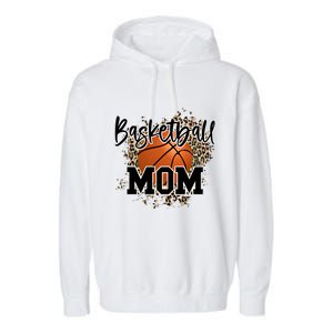 Basketball Mom Leopard Cheetah Basketball Sport Gift Garment-Dyed Fleece Hoodie