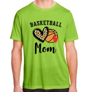 Basketball Mom Leopard Heart Gift Adult ChromaSoft Performance T-Shirt