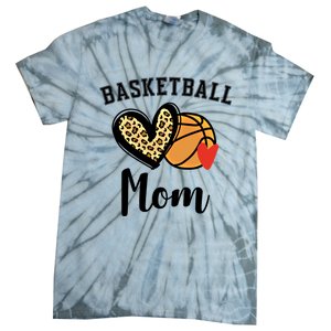 Basketball Mom Leopard Heart Gift Tie-Dye T-Shirt