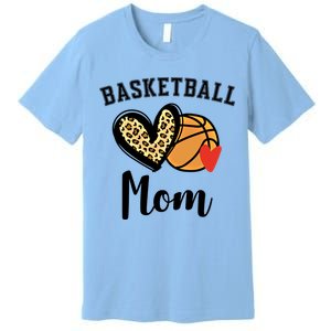 Basketball Mom Leopard Heart Gift Premium T-Shirt