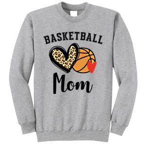 Basketball Mom Leopard Heart Gift Tall Sweatshirt