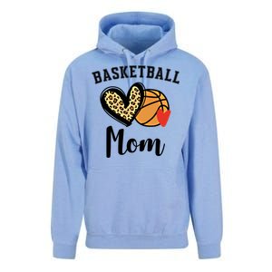 Basketball Mom Leopard Heart Gift Unisex Surf Hoodie